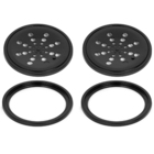 Kit 2 Ralos Grelha Black Preto 10x10 Redondo Com Caixilho Fec