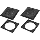 Kit 2 Ralos Grelha Black Preto 15x15 Quadrado Com Caixilho Fe