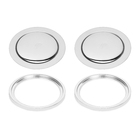 Kit 2 Ralos Inteligente Click 10x10 Redondo Inox Com Caixilho