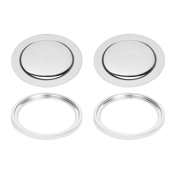 Kit 2 Ralos Inteligente Click 10x10 Redondo Inox Com Caixilho