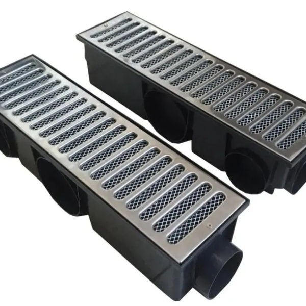 Kit 2 Ralos Linear 14x50cm Anti Insetos Com Grelha Inox Polid