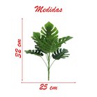 Kit 2 Ramos Costela De Adão Decorativo Artificial Plástico Ve