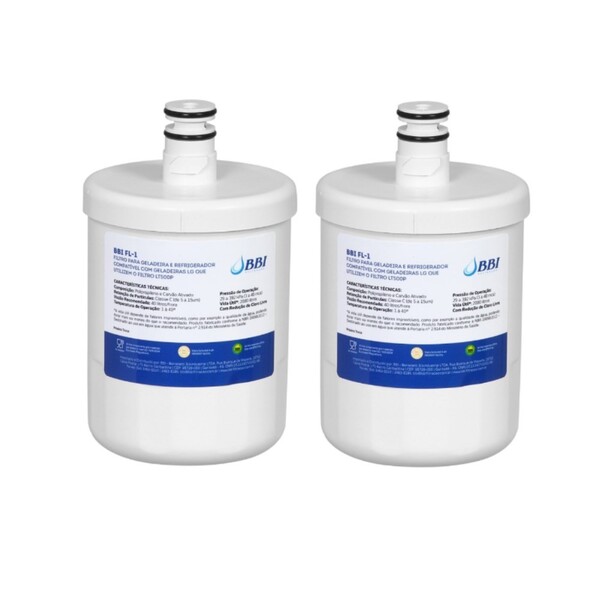 Kit 2 Refil Filtro Bbi Fl-1 Para Geladeira Refrigerador Lt500p