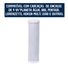 Kit 2 Refil Filtro Purificador Carbon Block 9 3/4 Branco