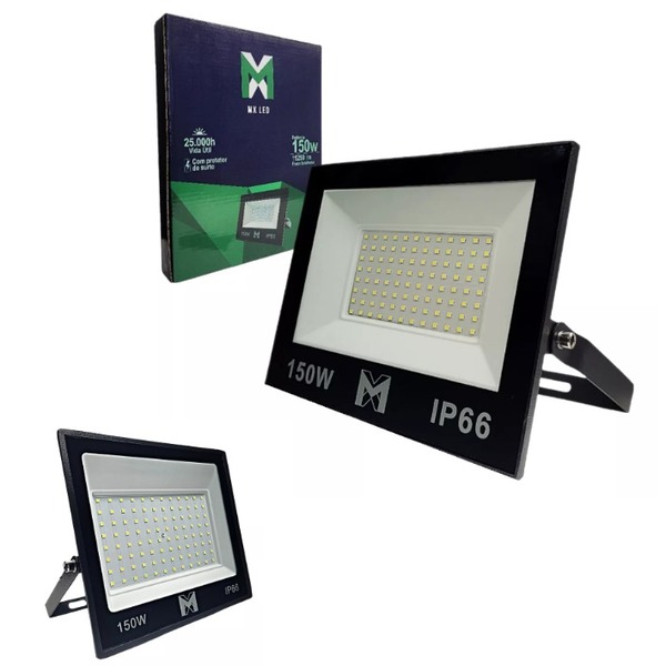 Kit 2 Refletor Holofote 150w Led Frio (6500k) Mx-1526