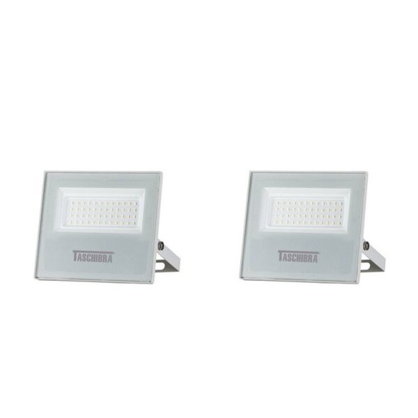 Kit 2 Refletores Led 50w Tr Slim 6500k Luz Branca Bivolt Bran