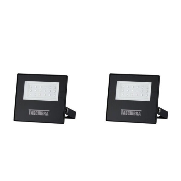 Kit 2 Refletores Tr Led Slim 20w Taschibra Preto