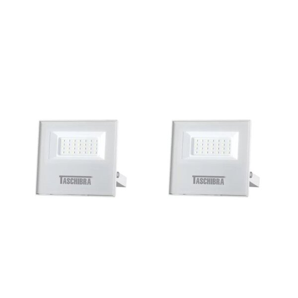 Kit 2 Refletores Tr Led Slim 30w Taschibra Branco