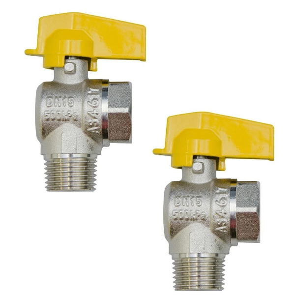Kit 2 Registro Válvula Esférica 90° Rm X Rf 1/2'' Pex Gás