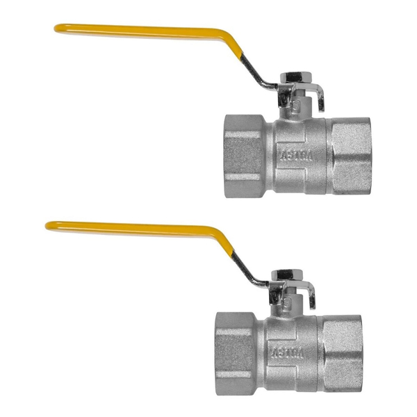 Kit 2 Registro Valvula Esférica Alavanca Rf Dn25 1'' Pex Gás