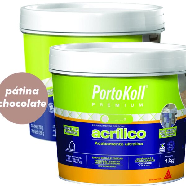Kit 2 Rejuntes Acrílico Flexível Premium 1kg Portokoll Pátina