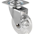 Kit 2 Rodízio De Silicone 75mm Transparente Base Giratória