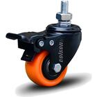 Kit 2 Rodízio Linha Black Parafuso 3/8" 41mm Com Freio 60kg L