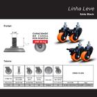 Kit 2 Rodízio Linha Black Parafuso 3/8" 41mm Com Freio 60kg L