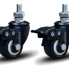 Kit 2 Rodízio Linha Black Parafuso 3/8" 50mm Com Freio 100kg