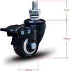 Kit 2 Rodízio Linha Black Parafuso 3/8" 50mm Com Freio 100kg