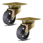 Kit 2 Rodízio Série 1.5/8" 41mm Freezer Placa Zamac 150kg - C