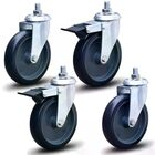 Kit 2 Rodízios Anti Risco Móveis 4" 101mm 65kg Sem Freio + 2