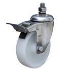 Kit 2 Rodízios Série 12 Inox Espiga 101mm Nylon Sem Freio 170