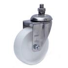 Kit 2 Rodízios Série 12 Inox Espiga 101mm Nylon Sem Freio 170