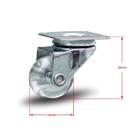 Kit 2 Rodizios Silicone Pvc Gel Cristal 35mm Placa 40kg Sem F