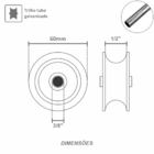 Kit 2 Roldana Portão Nylon 60mm Tubo Larga - Fp