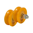 Kit 2 Roldana Portão Nylon Laranja 3' Cantoneira Com Parafuso