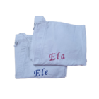 Kit 2 Roupao Casal Bordado Ele Ela Piquet Tam Unico - Magic E