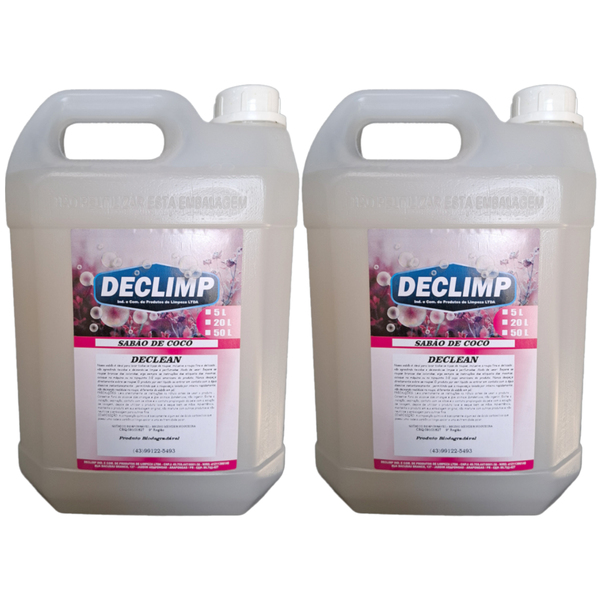 Kit 2 Sabão De Côco Líquido 5l Para Roupas Declimp