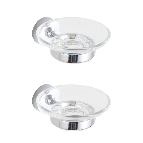 Kit 2 Saboneteiras Redonda Porta Sabonete Suporte De Parede