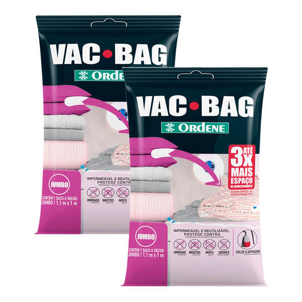 Kit 2 Saco Para Armazenagem A Vácuo Vac Bag Impermeável Para