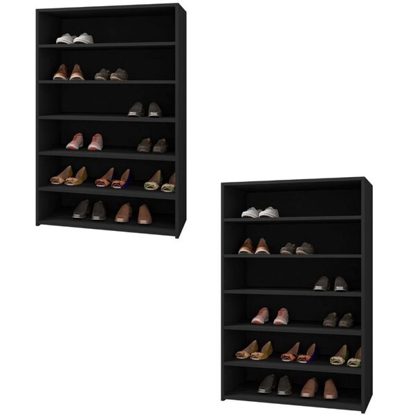 Kit 2 Sapateira Laís Preto Estante Organizador 5 Prateleira