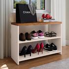 Kit 2 Sapateira Recamier 9 Pares Calçados Off White/freijó Ca