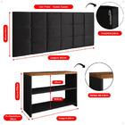 Kit 2 Sapateiras Recamier Quarto Preto/freijó Cabeceira Suspe