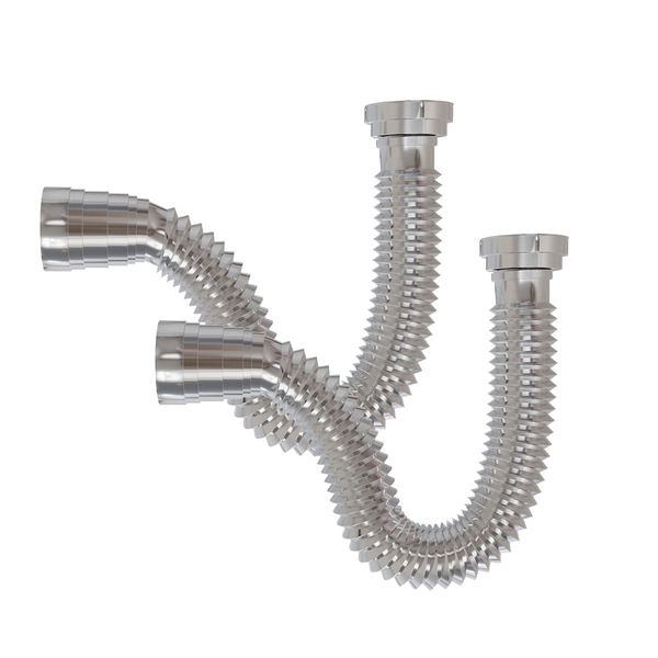 Kit 2 Sifão Click Universal Flexível Cromado Estrela