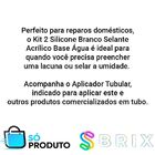 Kit 2 Silicone Branco Selante Acrílico Base Água E Aplicador