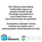 Kit 2 Silicone Cinza Selante Acrílico Base Água E Aplicador
