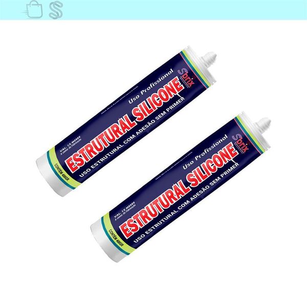 Kit 2 Silicone Estrutural Sbrix Cartucho 400g Cor Cinza