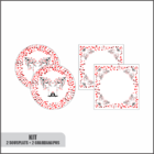 Kit 2 Sousplat Com Base + 2 Guardanapos Arvore Amor