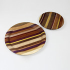 Kit 2 Sousplat De Madeira Marchetada Para Mesa Posta - 22cm E