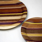 Kit 2 Sousplat De Madeira Marchetada Para Mesa Posta - 22cm E