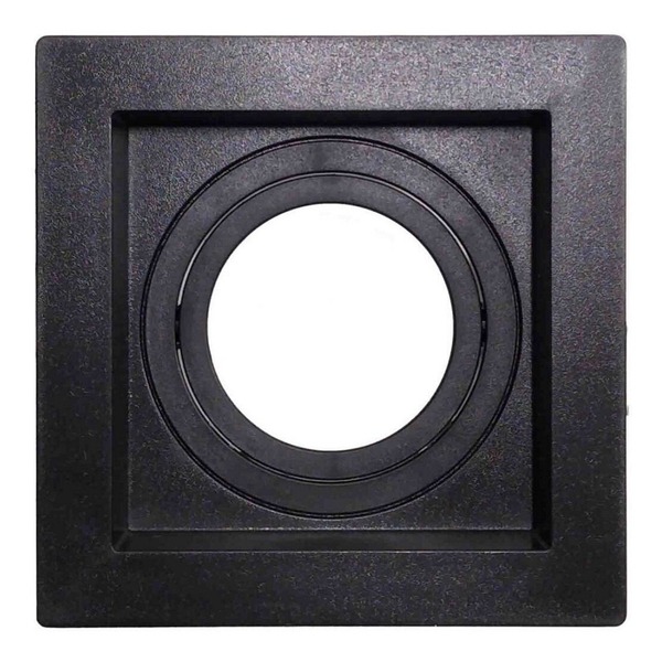 Kit 2 Spot Embutir Ar70 Quadrado Preto Recuado