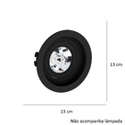 Kit 2 Spot Embutir Ar70 Redondo Preto Recuado - Saveenergy