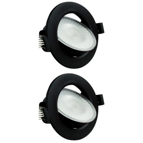 Kit 2 Spot Led Foxlux Redondo 7w 6500k Bivolt Preto