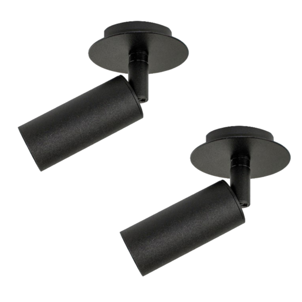 Kit 2 Spot Luminárias Teto Tubular Tubo Pipe Preto GU10