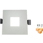 Kit 2 Spot Quadrada Mr16 Gu10 Em Aluminio Branco