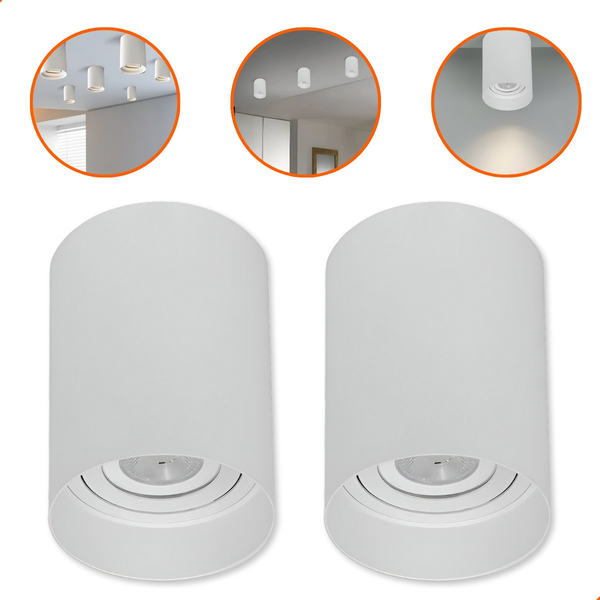 Kit 2 Spot Sobrepor Fixo Redondo Direcionável P/ Par20 Branco