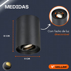 Kit 2 Spot Sobrepor Fixo Redondo Direcionável P/ Par20 Preto