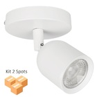Kit 2 Spots Led Com Canopla 7w 6500k Branco Bivolt