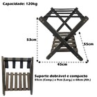 Kit 2 Suporte De Mala Madeira Com Prateleira Sapateira Hotel